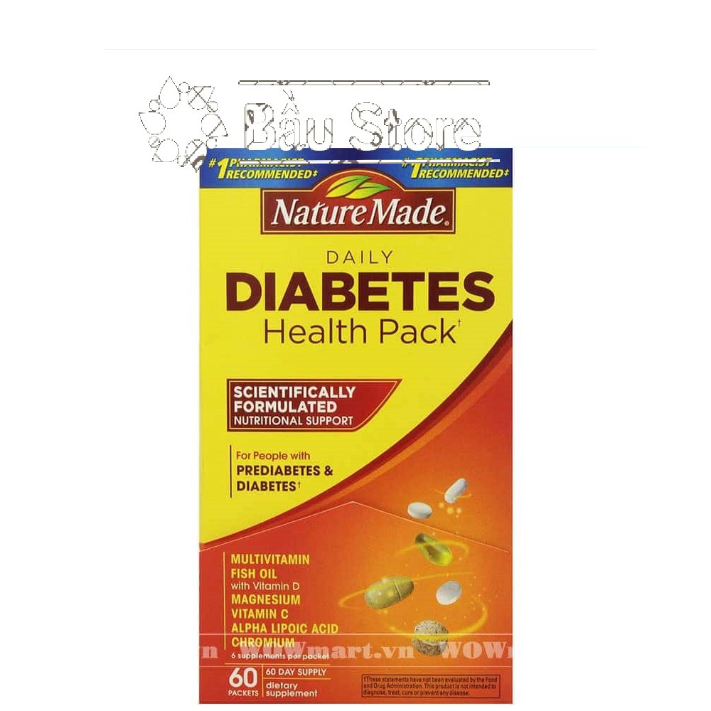 Vitamin cho người tiểu đường Diabetes Health Pack Nature DATE T10/2020