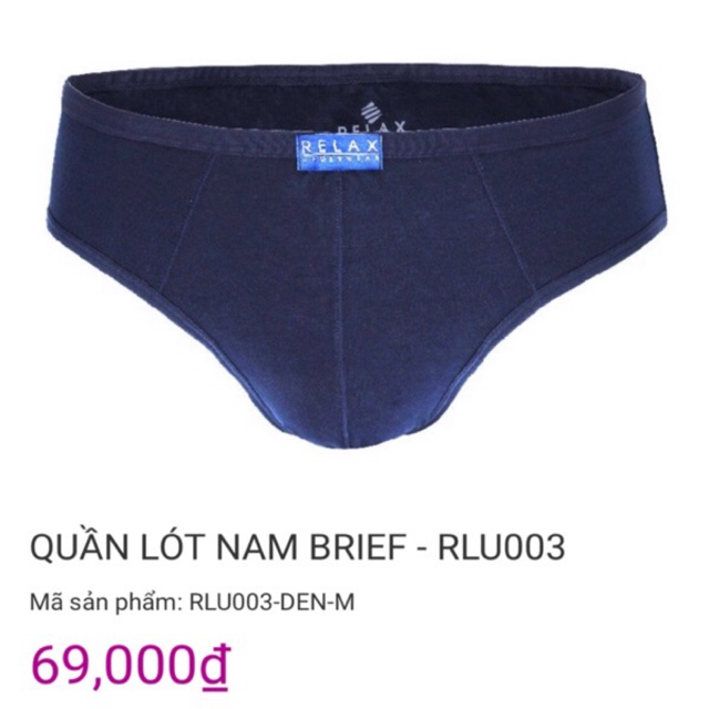 Quần Lót Nam cotton Relax (size đại) (tặng khẩu trang vải kháng khuẩn Relax)