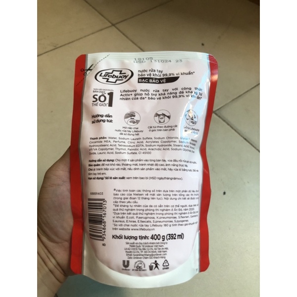Nước rửa tay Lifebuoy bảo vệ vượt trội 400 gam