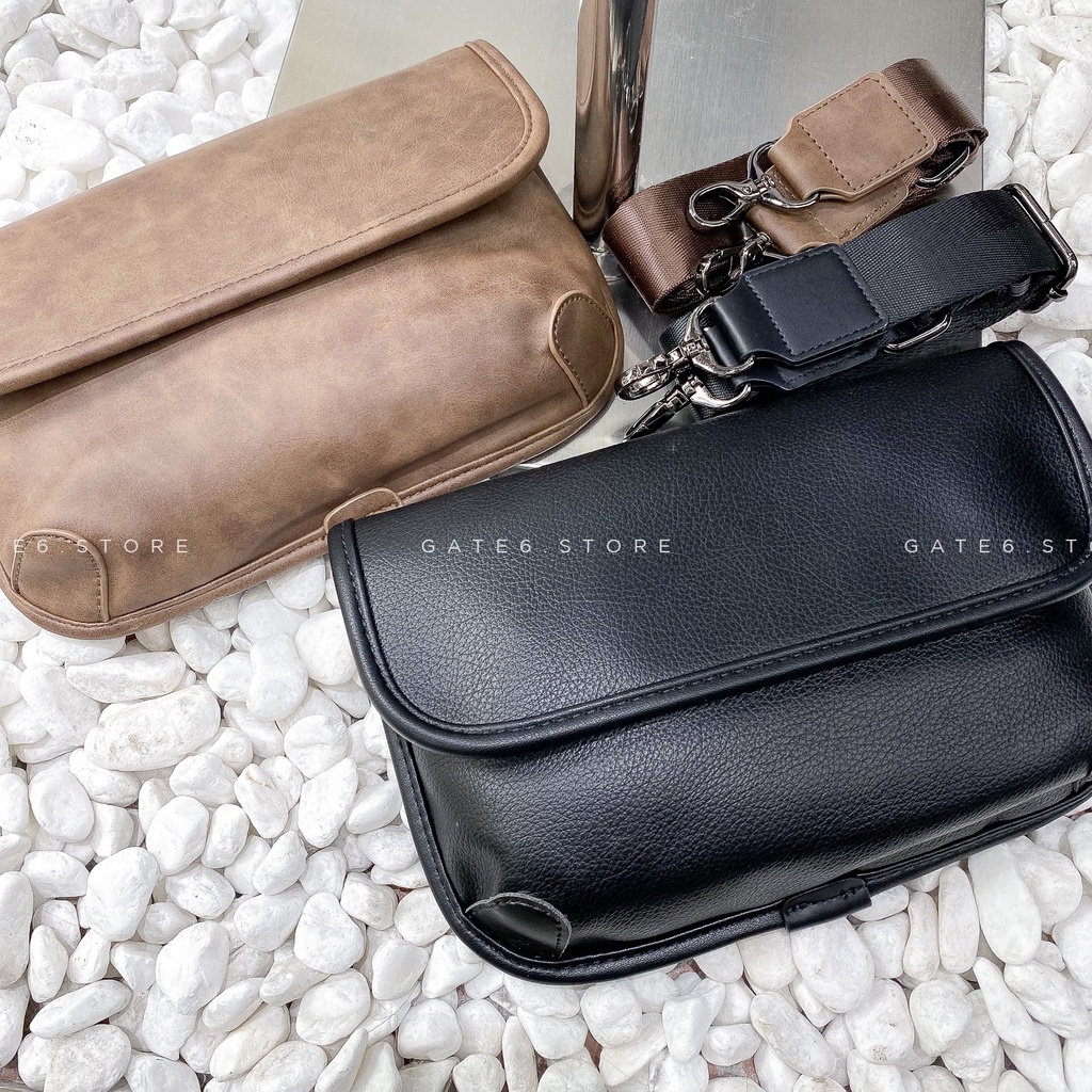 Túi đeo chéo Nam Nữ da PU nắp gập, túi xách mini công sở style tối giản Unisex GATE6 - 20141