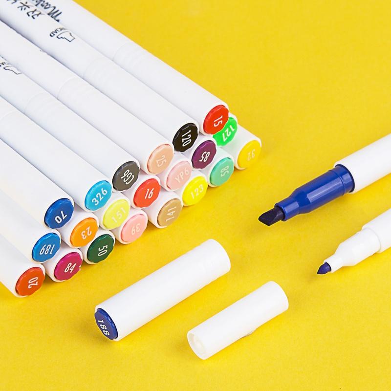 Bút dạ màu marker 2 đầu GuangBo 36/24/12 màu ( rửa được mực ),bút dạ mầu cao cấp hộp nhựa H02225-27 - LOKI