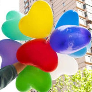 Combo 50 Bong Bóng Trái Tim Trang Trí Tiệc Loại Lớn