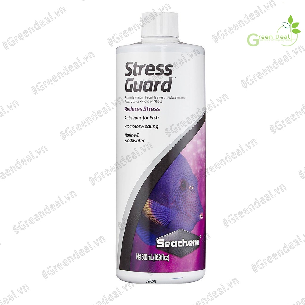 SEACHEM - Stress Guard (Chai 500 ml) | Chế phẩm StressGuard khử Clo, Ammoniac, giảm Stress cho cá cảnh