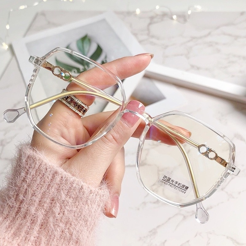 (AIMURUSI) 【Giảm Giá】kính Chống Bức Xạ/ Ánh Sáng Xanh Hình Đa Giác Thời Trang Hàn Quốc Mới