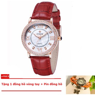 ĐỒNG HỒ NỮ WWOOR 8807 DÂY DA (ĐỎ)