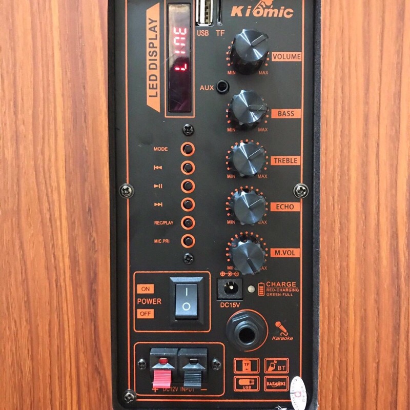 Loa Kéo Karaoke Di Động,Bass 20,Vỏ Gỗ.Tặng 2 Mic Không Dây
