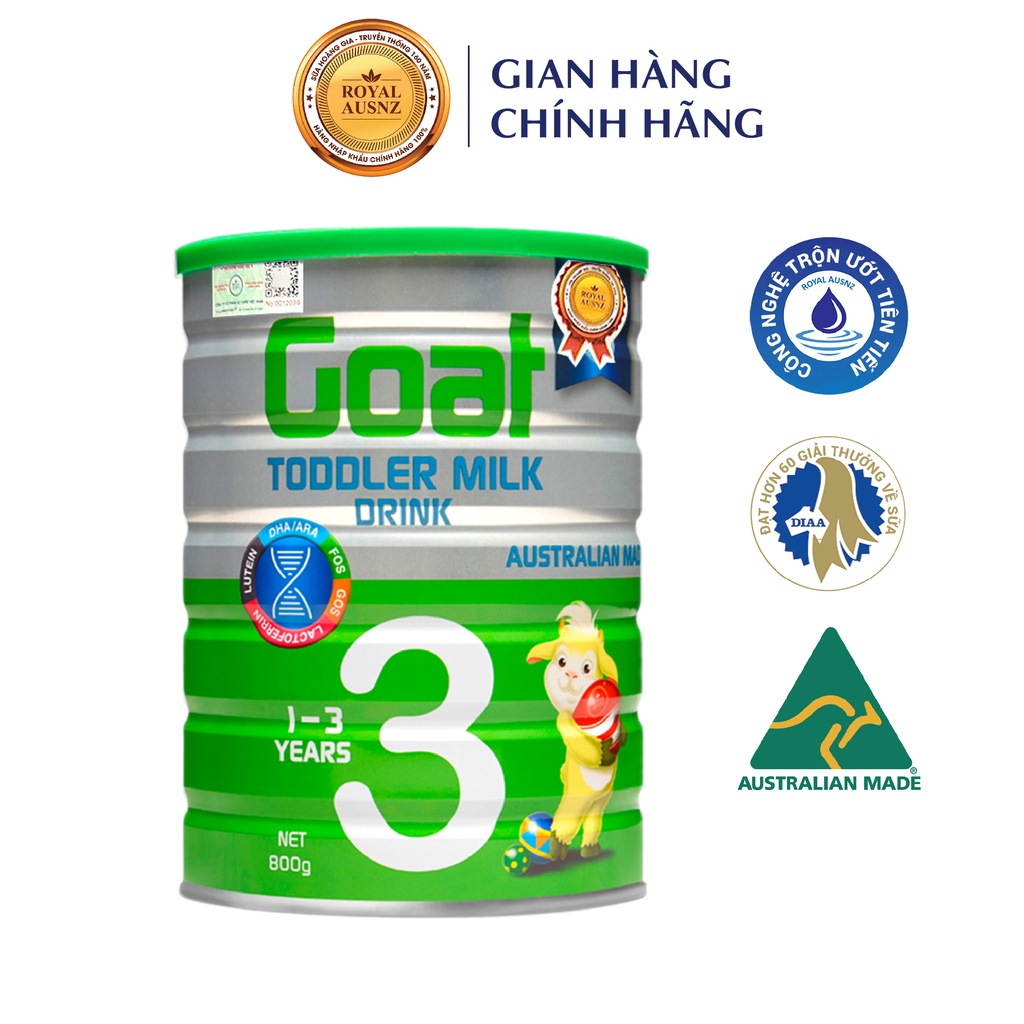 Sữa Dê Hoàng Gia Úc Goat Toddler Milk 3 Bổ Sung Dinh Dưỡng Cho Bé ROYAL AUSNZ 800g