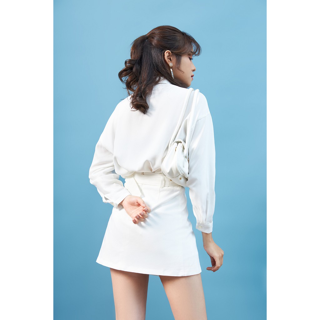 Chân váy chữ A ngắn có đai rời đính nút JAW0617 - 92WEAR | BigBuy360 - bigbuy360.vn