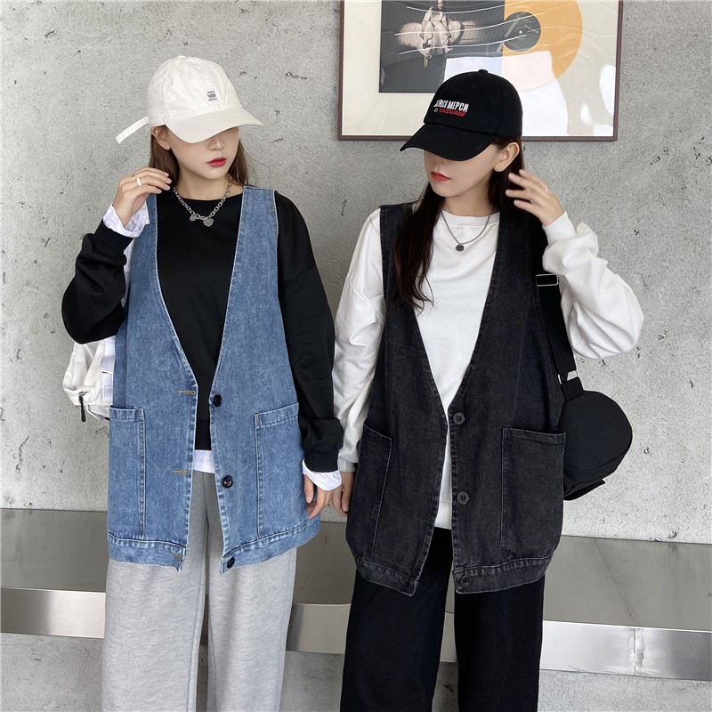 Áo gile jean, Áo denim nữ xuân hè năng động