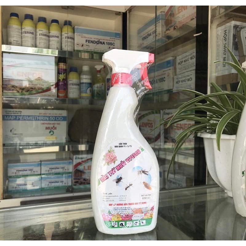DẦU TRỪ MUỖI, ĐUỔI CÔN TRÙNG VIPESCO CHAI 650ML DẠNG XỊT TIỆN DỤNG