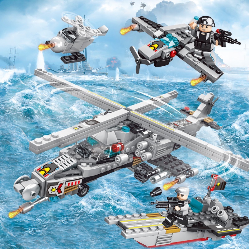Mô hình đồ chơi Lego lắp ráp tàu chiến quân sự TC820, máy bay chiến đấu, Lego chiến hạm
