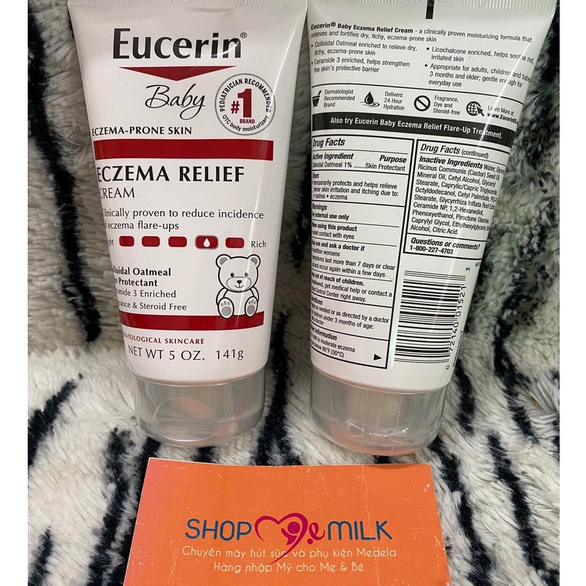 Kem dưỡng ẩm, sữa tắm giảm chàm, viêm da cho bé Eucerin Baby Eczema Relief Body Creme