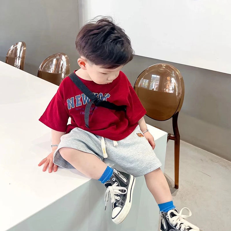 Bộ Áo Sơ Mi Tay Ngắn + Quần Lửng Thời Trang Mùa Hè Dễ Phối Đồ Cho Bé Trai