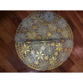 Khăn trải bàn ren hoa cao cấp hình tròn đường kính 50cm