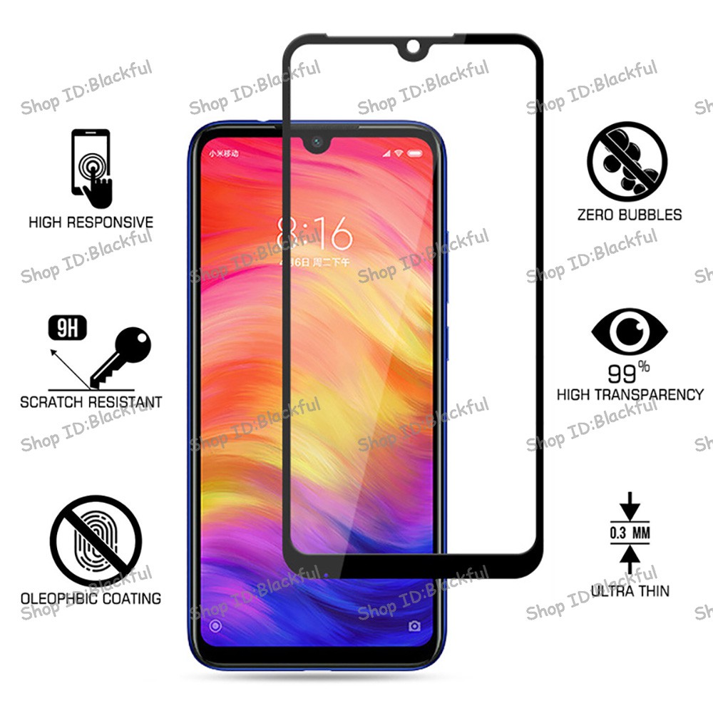 Kính cường lực bảo vệ màn hình độ cứng 9H cho Full Cover Tempered Glass For Xiaomi Redmi 9 Pro Note 9s Redmi Note 4/4X Note 5 Pro Redmi Note 5A Screen Protector For Redmi Note 6 6 Pro Note 7 7 Pro Redmi Note 8 8 Pro Note 9 9 Pro Glass Film