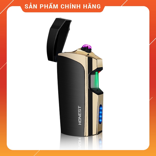 Dụng Cụ Nhóm Củi 𝐁𝐚̣̂𝐭-𝐋𝐮̛̉𝐚 Sạc Điện Cổng USB 2 Tia l.ửa Plasma Đan Chéo Honest BCZ472 Họa Tiết Màu Trơn In Logo