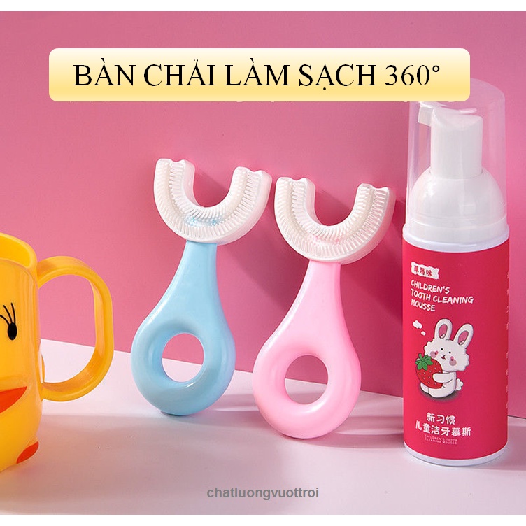 Bàn Chải Đánh Răng Chữ U Cho Bé Từ 2 - 12 Tuổi  - Silicon Siêu Mềm