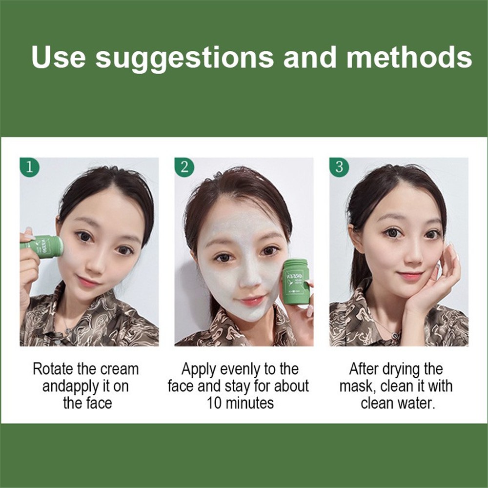 [Hàng mới về] Mặt nạ trà xanh dạng thỏi loại bỏ mụn đầu đen làm sạch lỗ chân lông hiệu quả