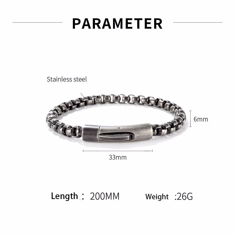 Vòng Đeo Tay Bằng Thép Không Gỉ Phong Cách Hip Hop Hàn Quốc Đơn Giản Có Thể Điều Chỉnh Cho Nam