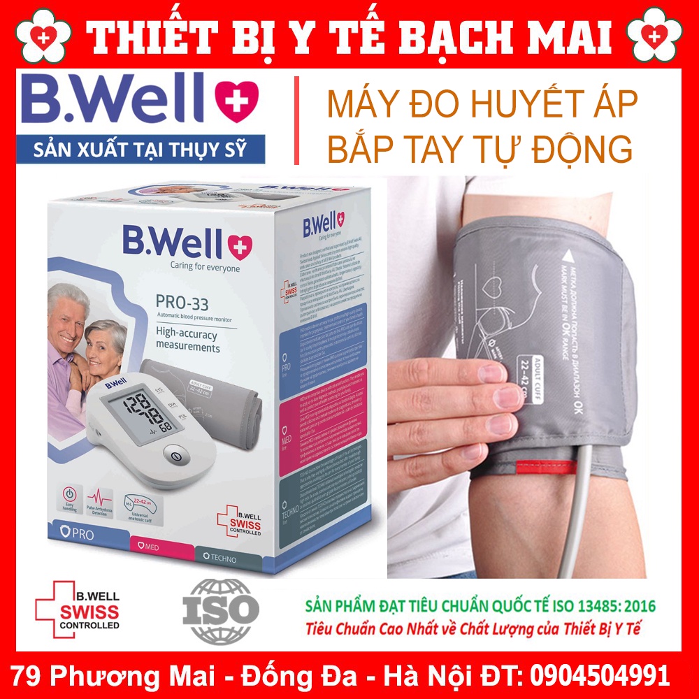 [Bảo Hành 5 Năm] Máy Đo Huyết Áp Tự Động Bắp Tay Bwell PRO33 Chính Hãng