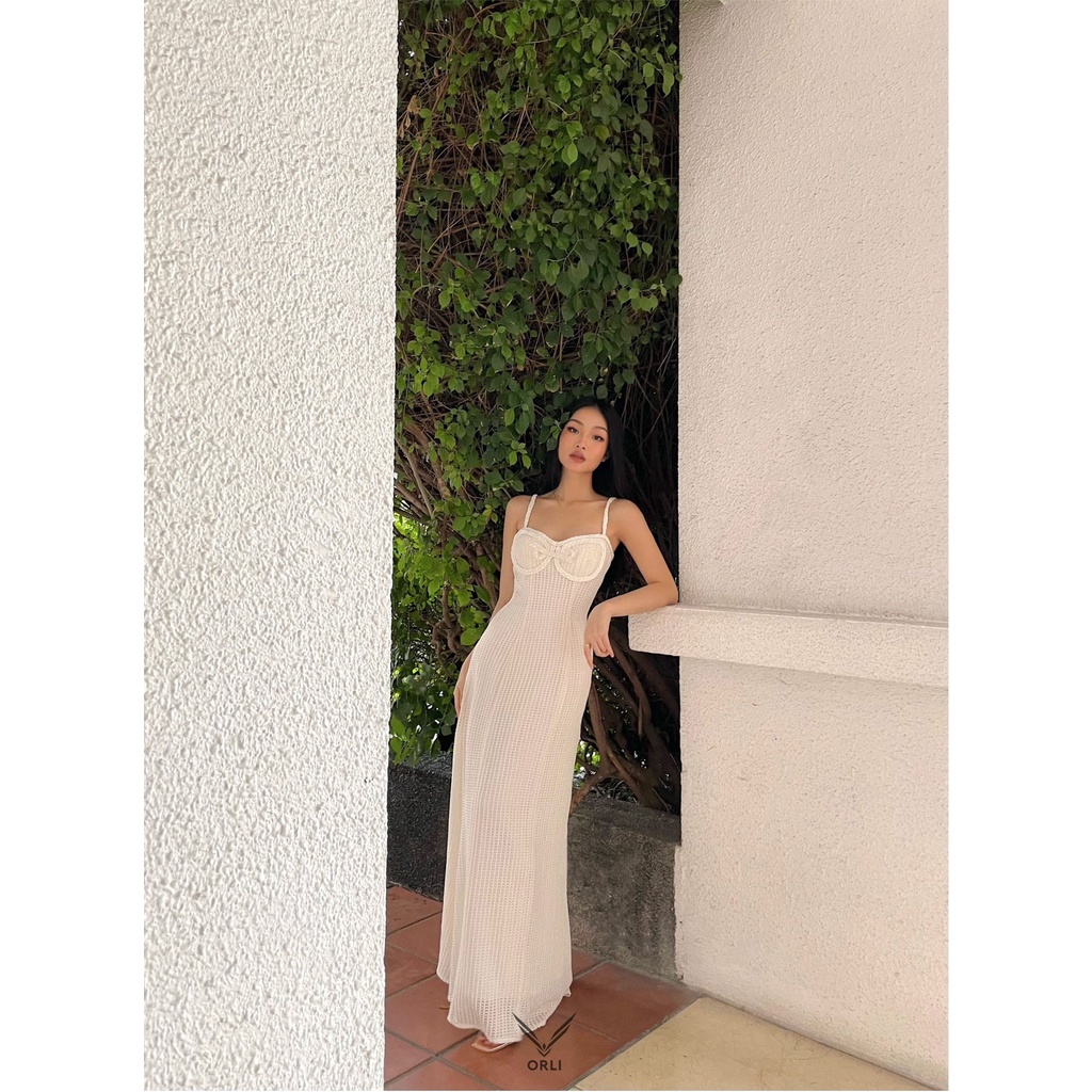 Đầm trắng chi tiết nơ, Amber Dress - Orli Label