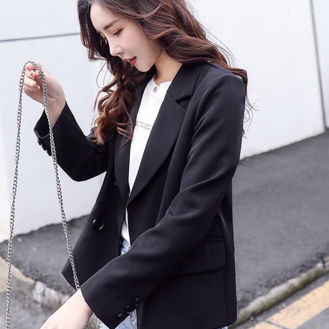 Áo Blazer Hai Lớp Dài Tay Phong Cách Công Sở