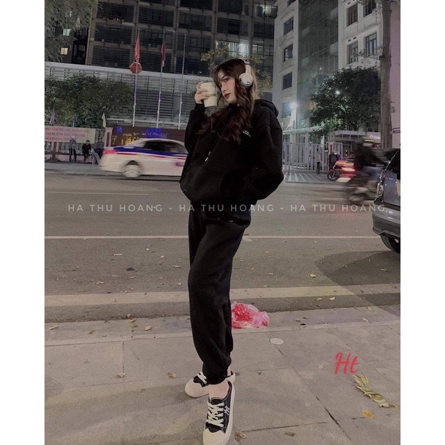 Bộ nỉ nữ cotton hai dòng HT12