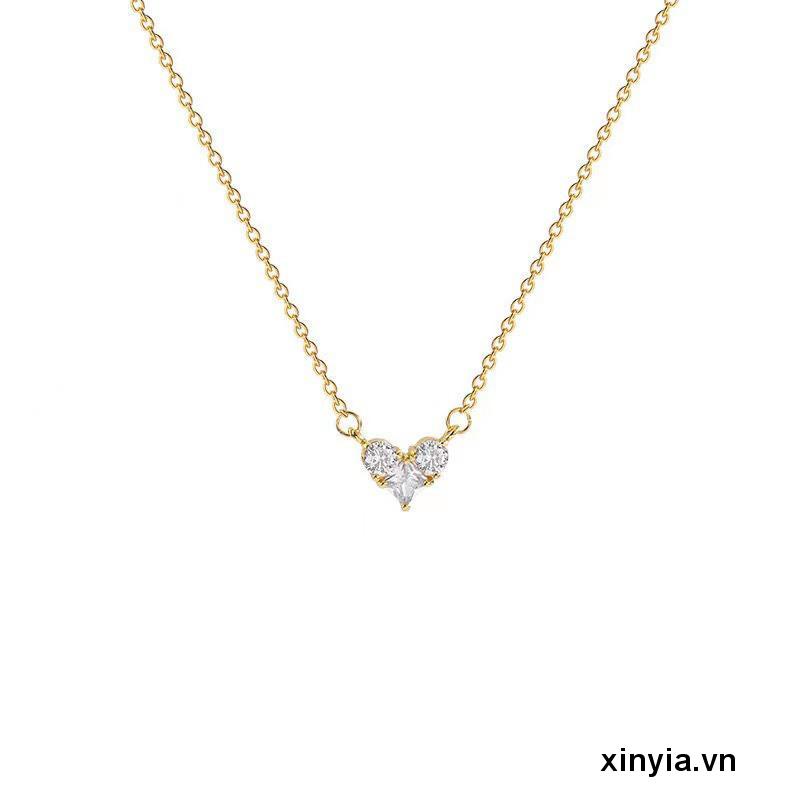 Vòng cổ Mặt Trái Tim Đính Đá Thời Trang Cho Nữ