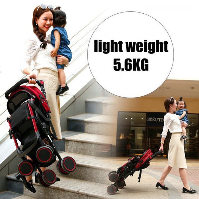 Xe đẩy gấp gọn 2 chiều 3 tư thế A6, chỉ 5,6 kg xách tay gấp lại dễ dàng mang theo - TẶNG KÈM ĐÀN XYLOPHONE 8 THANH