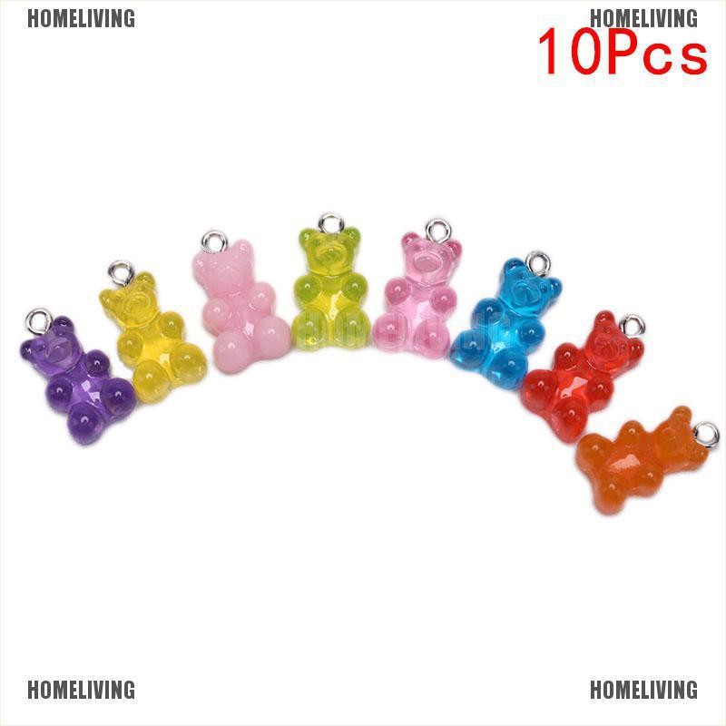 Set 10 Mặt Vòng cổ / Bông Tai Hình Gấu Gummy DIY