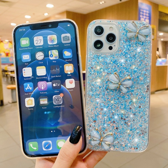 Oppo A7 A5s A12 A11k A3s A5 A12e A1k A9 A5 2020 A71 A83 A1 F9 F11 F7 Pro F5 Youth Epoxy Glitter Butterfly Phone Case  AXL 20