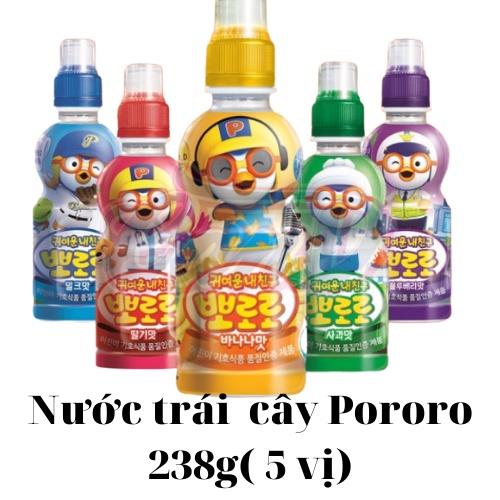 (5 vị) Nước trái cây Paldo Pororo chai 235ml combo 12 chai-[FREE SHIP] TỪ ĐƠN 50K