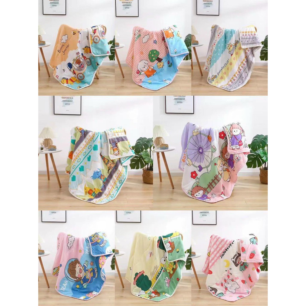 Chăn Đũi Trẻ Em In Hình Hoạt Hình Đáng Yêu Dành Cho Bé Trai Và Bé Gái Hàng Quảng Châu Cao Cấp Loại 1 (C1)