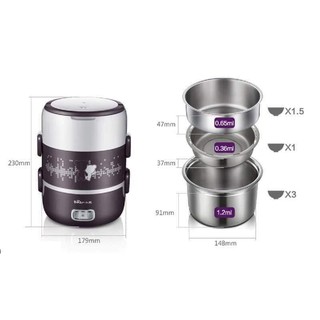 Cặp lồng ủ cơm 3 tầng INOX cắm điện