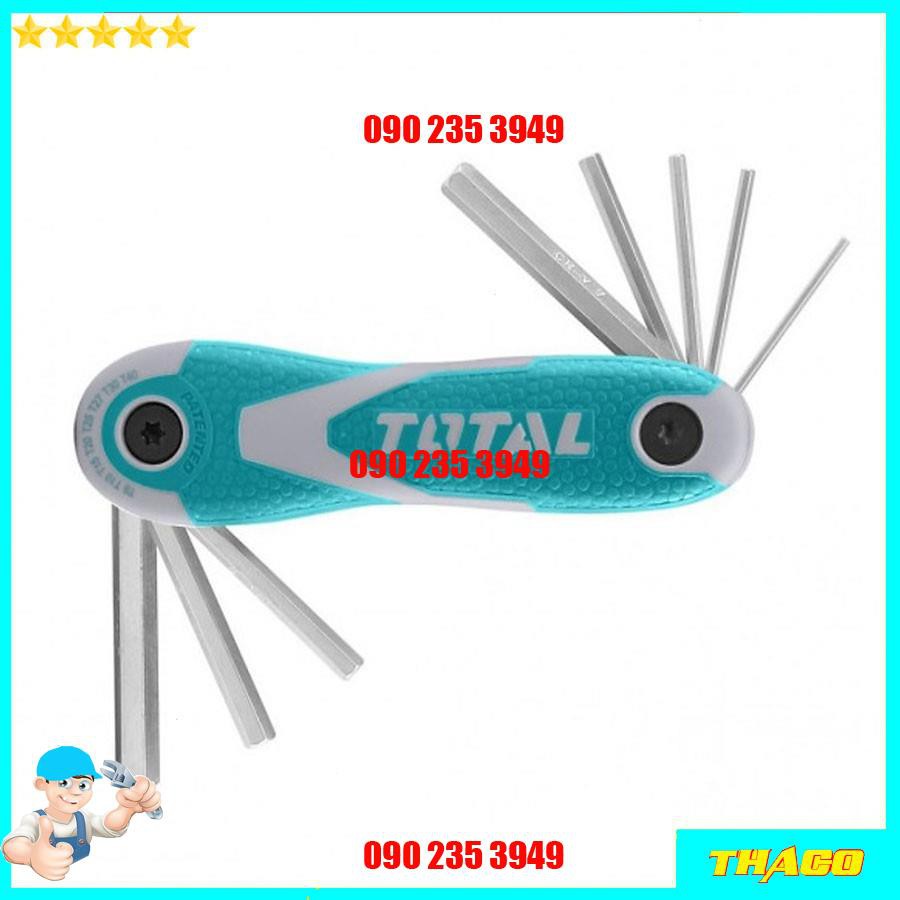 Bộ 8 chìa lục giác tròn bi bông dạng xếp Total Ingco 1234