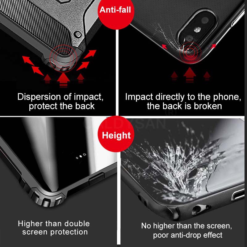 Ốp điện thoại kiểu giáp gồ ghề chống sốc chịu tác động mạnh cho Huawei P30 P20 Pro P10 lite P8lite 2017