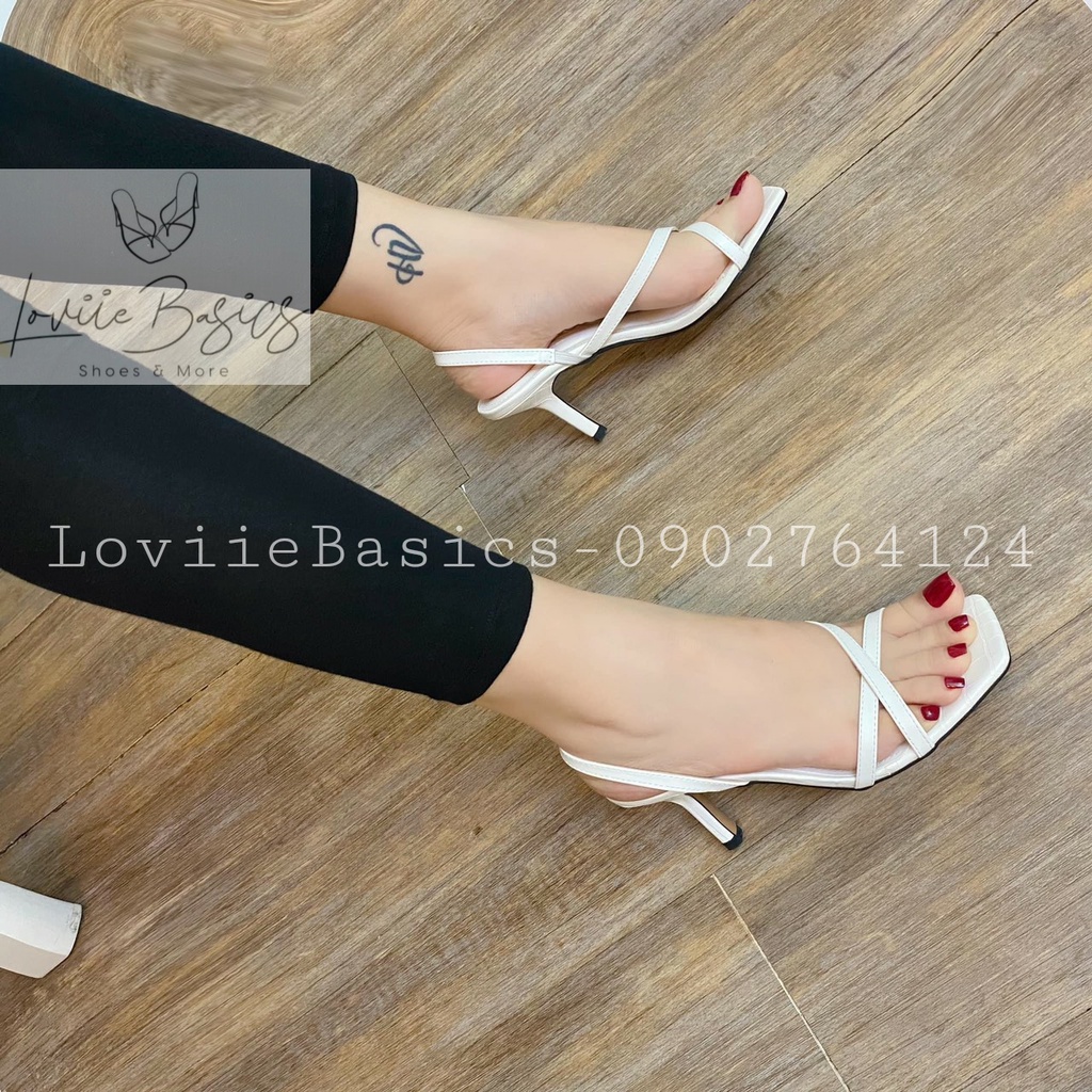 SANDAL CAO GÓT LOVIIE BASICS - SANDAL DÂY MÃNH THỜI TRANG - CAO GÓT 5 PHÂN - G210318