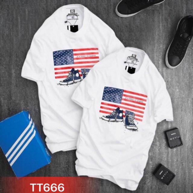 Áo thun thể thao đôi giày phong cách cá tính