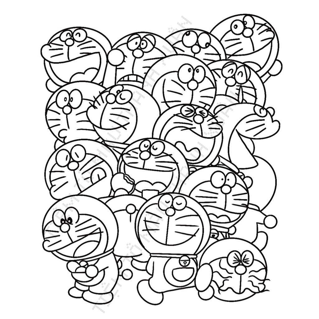 Set 10 Tờ Tranh Tô Màu Doraemon Tô Màu Sáp, Màu Chì - Tiệm Tô Màu Thanh Xuân