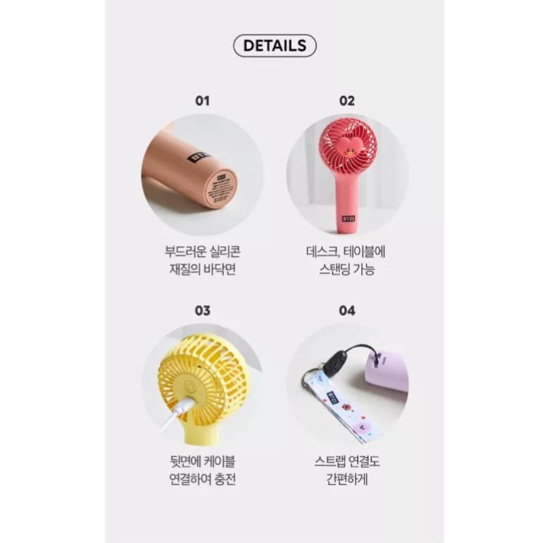 [BT21]Quạt cầm tay MINI HANDY FAN BABY BT21 (có bill)