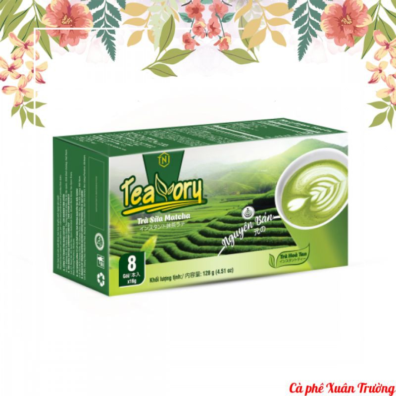 Trà Sữa Matcha Hoà Tan Teavory - Hộp 8 gói x 16g (128g)