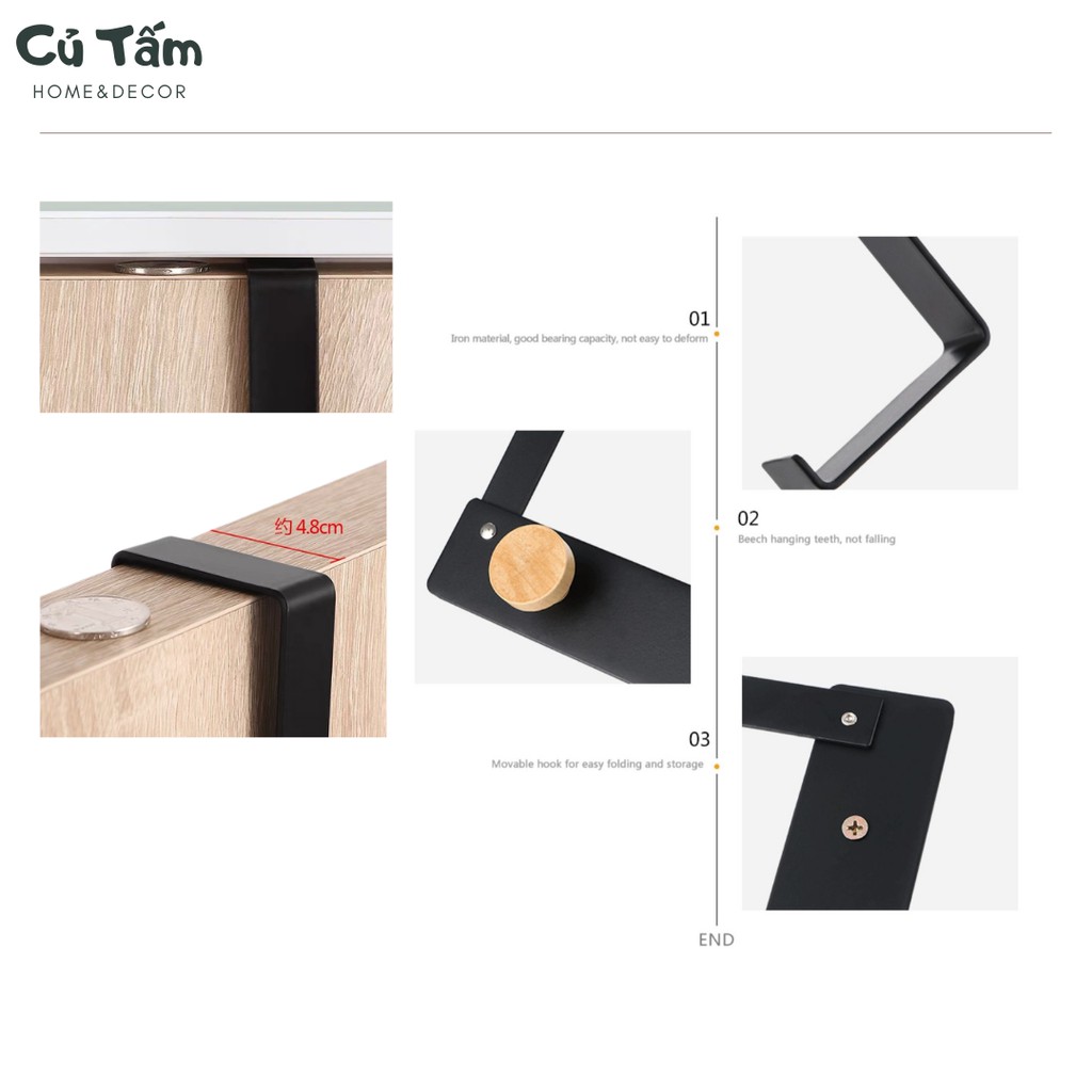 Móc treo quần áo sau cửa thông minh siêu bền - cutam.homedecor | BigBuy360 - bigbuy360.vn