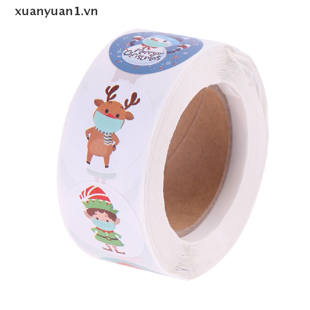 Cuộn 500 Nhãn Dán Trang Trí Hộp Quà Giáng Sinh Độc Đáo