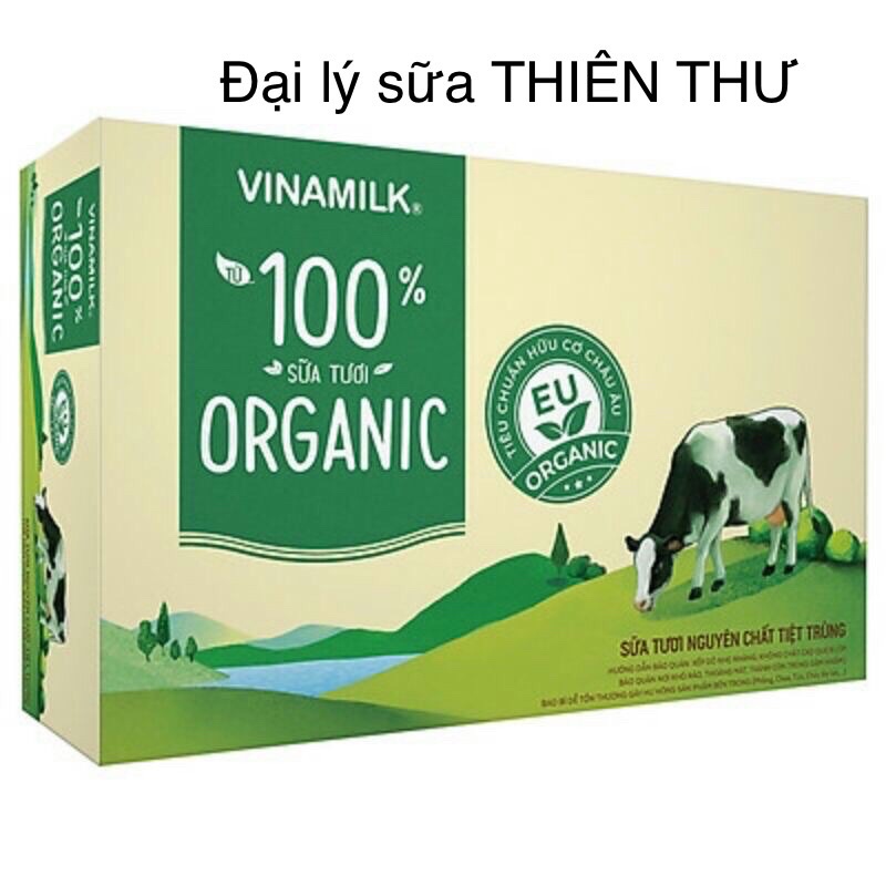 Thùng 48 hộp sữa VINAMILK organic không đường (180ml/hộp)