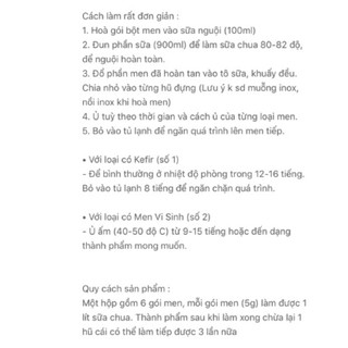 Men Nấm Sữa Chua Kefir (Gói Lẻ)