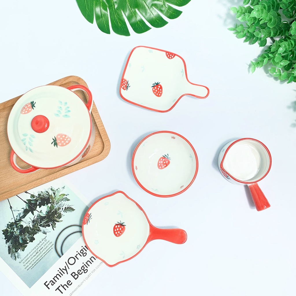 Bộ Bát Sứ Ăn Dặm Cho Bé , Chén Ăn Dặm Kiểu Nhật Hình Hoa Quả Đáng yêu