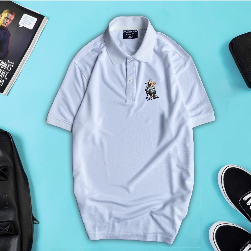 Áo polo nam có cổ in hình - vải cá sấu xuất xịn, co dãn 4 chiều, form chuẩn, thoáng mát không xù lông - POLO HANGHIEU