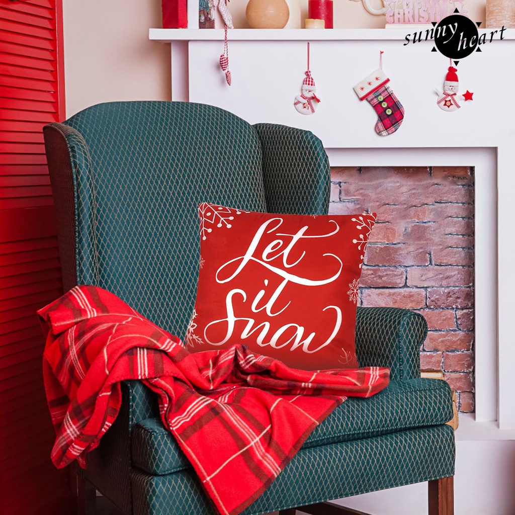 Sn Set 4 Vỏ Gối Vuông Thân Thiện Với Da Họa Tiết Giáng Sinh Cho Nhà Nông Trại Hàng Ngày