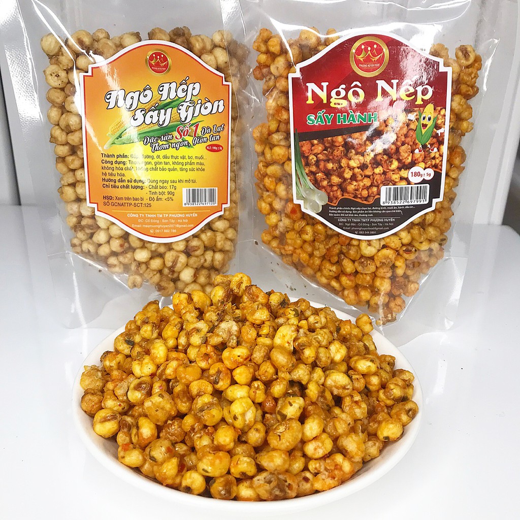 Ngô Nếp Sấy Giòn, sấy hành 190gr Đặc Sản Đà Lạt thơm ngon đặc biệt - Ăn vặt Tintin