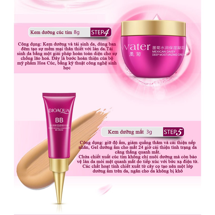 Bộ Mỹ Phẩm Chăm Sóc Da Hoa Cúc Tím Bioaqua 5 Món | BigBuy360 - bigbuy360.vn
